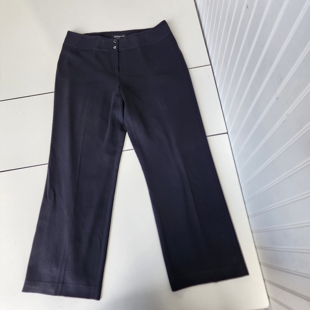 Jones New York Collection Womens Wide Leg Pants Black Career Dressy  Trousers 12